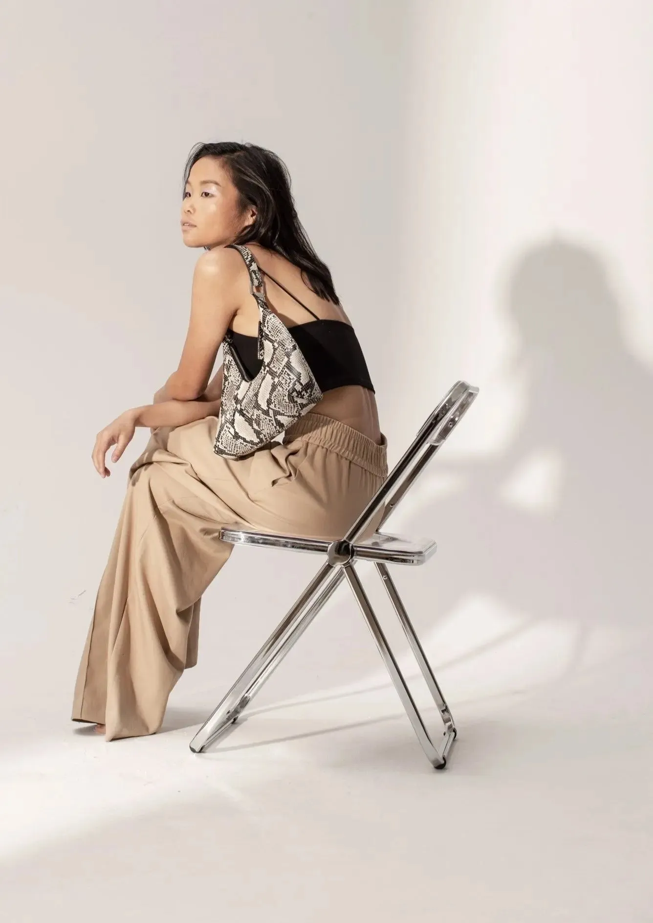 Alexia Smooth Leather Bag, Snake by Bob Oré