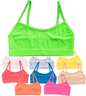 Alyce Ives Girls Seamless Training Bra, Cropped Cami Bra fo Teens Pack of 10