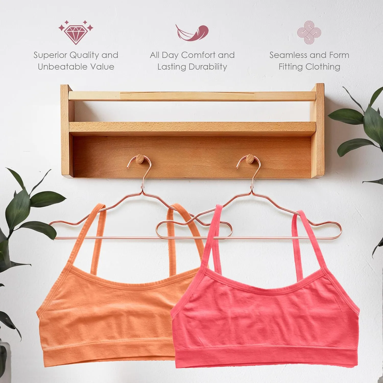 Alyce Ives Girls Seamless Training Bra, Cropped Cami Bra fo Teens Pack of 10