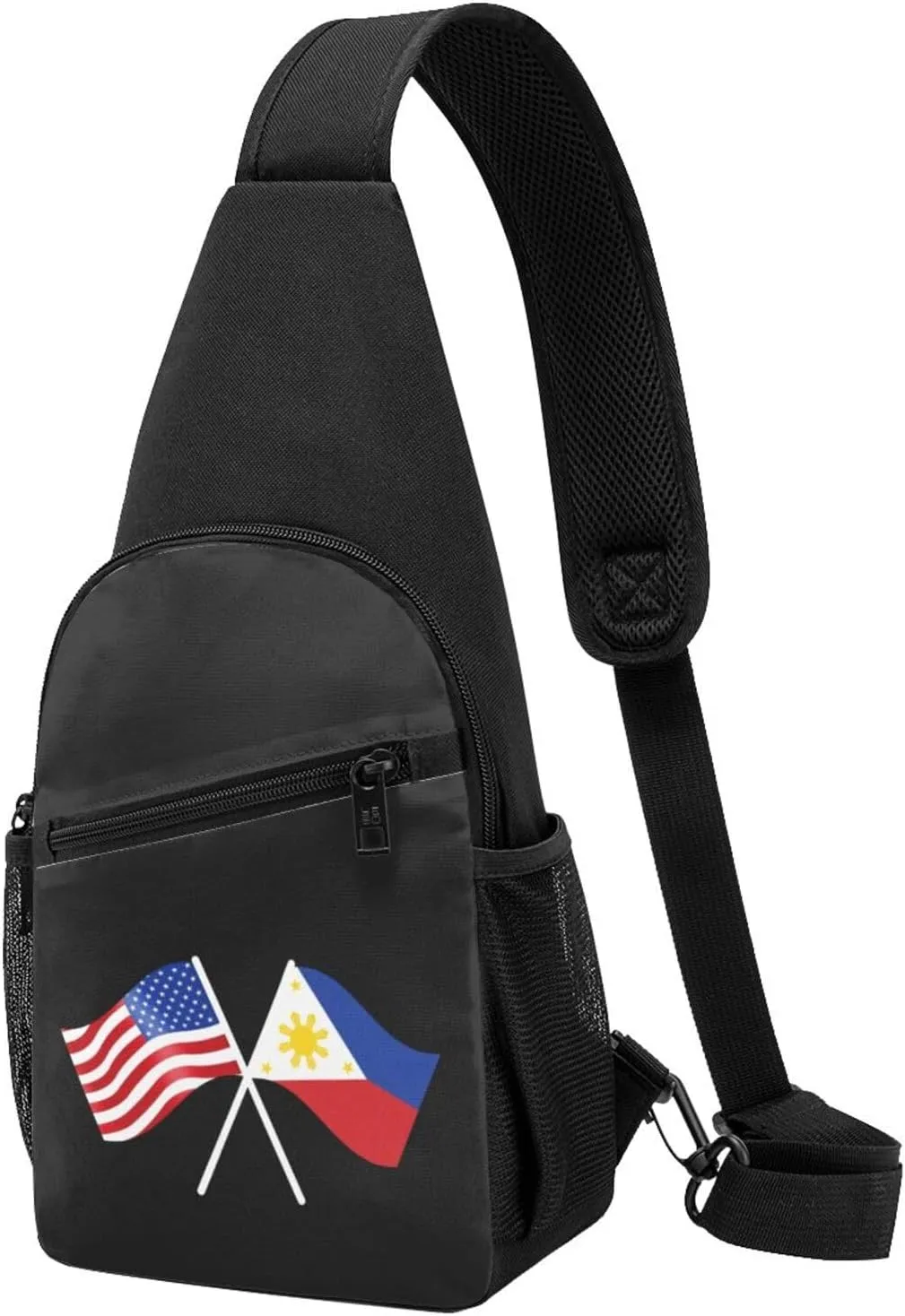 American And Philippines Flag Chest Pack Leisure Shoulder Crossbody Chest Bag