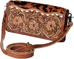 American Darling ADBG486A Wallet Hand Tooled Genuine Leather Women Bag Western Handbag Purse