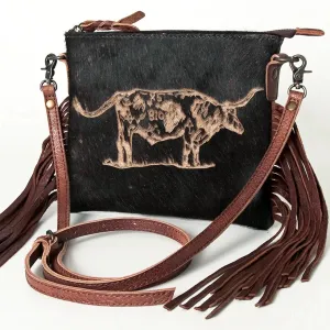 American Darling Hair on Hide Longhorn Fringe Crossbody Bag