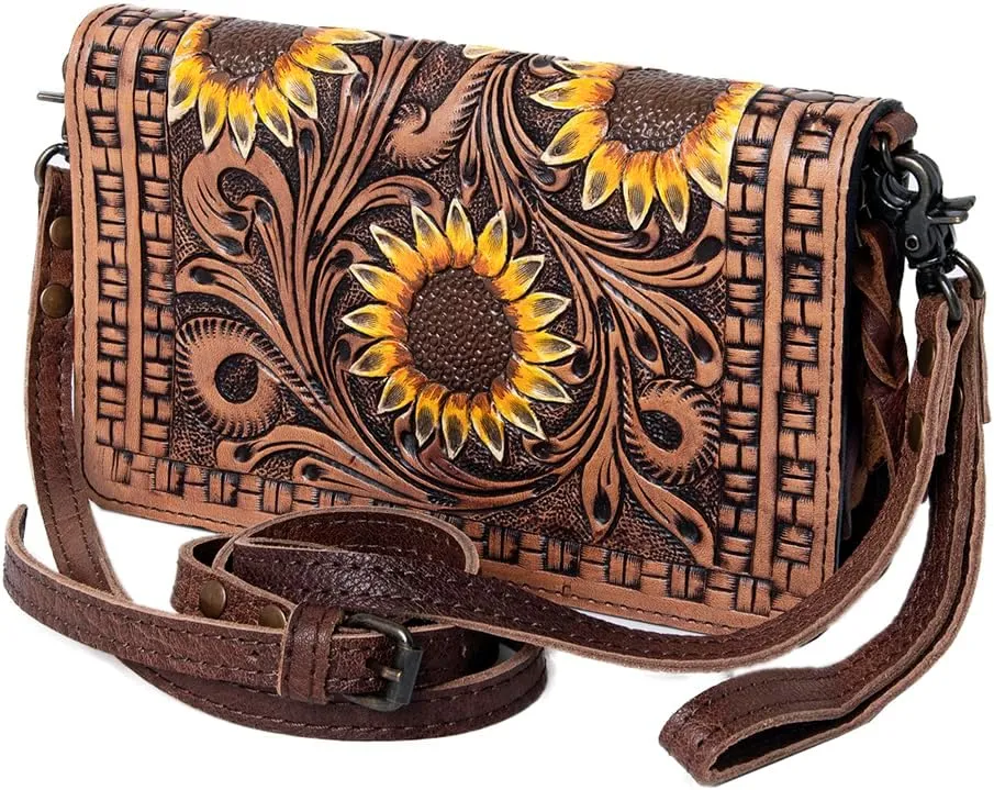 American Darling Organizer Hand Tooled Genuine Leather Western Women Bag Handbag Purse | Organizer Bag for Women | Cute Organizer Bag | Organizer Purse | Travel Organizer Bag
