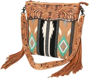 American Darling Signature Crossbody Hand Tooled Saddle Blanket Genuine Leather Women Bag Western Handbag Purse