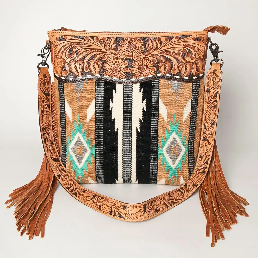 American Darling Signature Crossbody Hand Tooled Saddle Blanket Genuine Leather Women Bag Western Handbag Purse