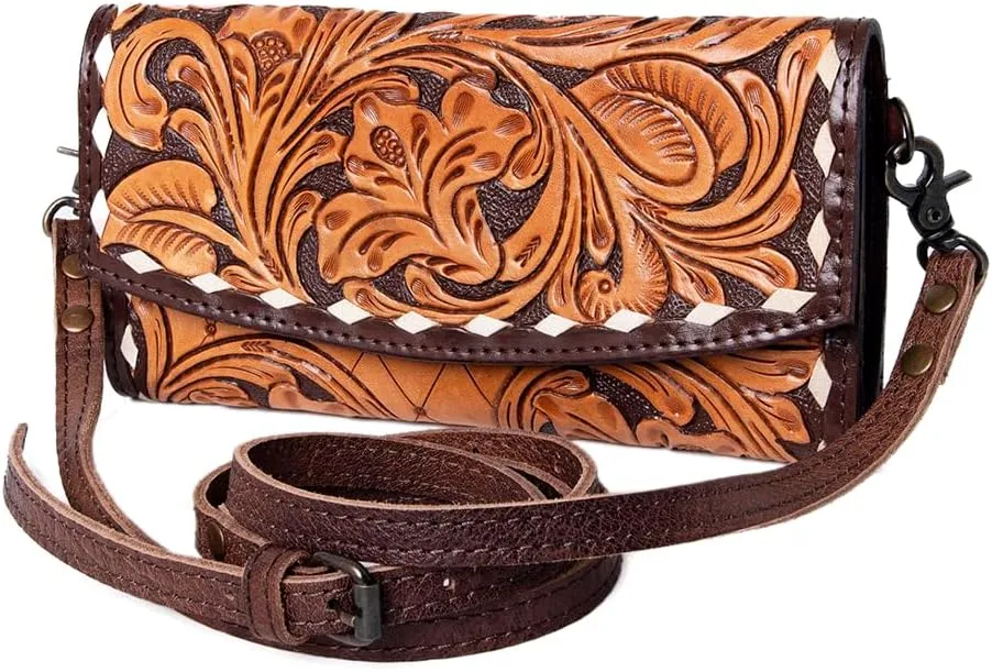 American Darling Wallet Hand Tooled Genuine Leather women bag western handbag purse