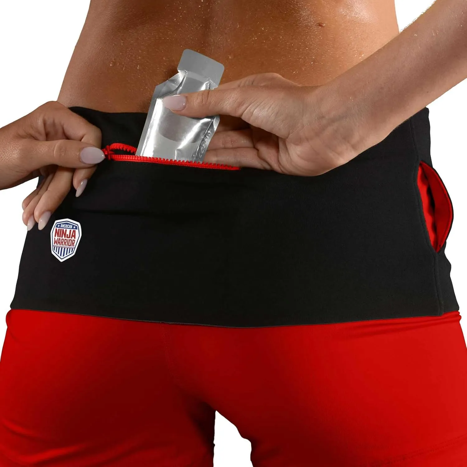 American Ninja Warrior Running Belt for iPhone, Fanny Pack for Fitness & Travel Money Storage - 6, 7 Plus, 8, X - Galaxy S7, S8 - Unisex Waist Band with Zippers for Men & Women by The Tube Waistband