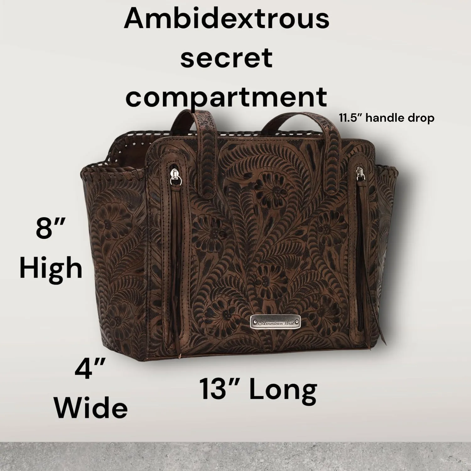 American West Annie's Secret Zip-Top Tote | Ambidextrous Conceal Carry Pocket for Women