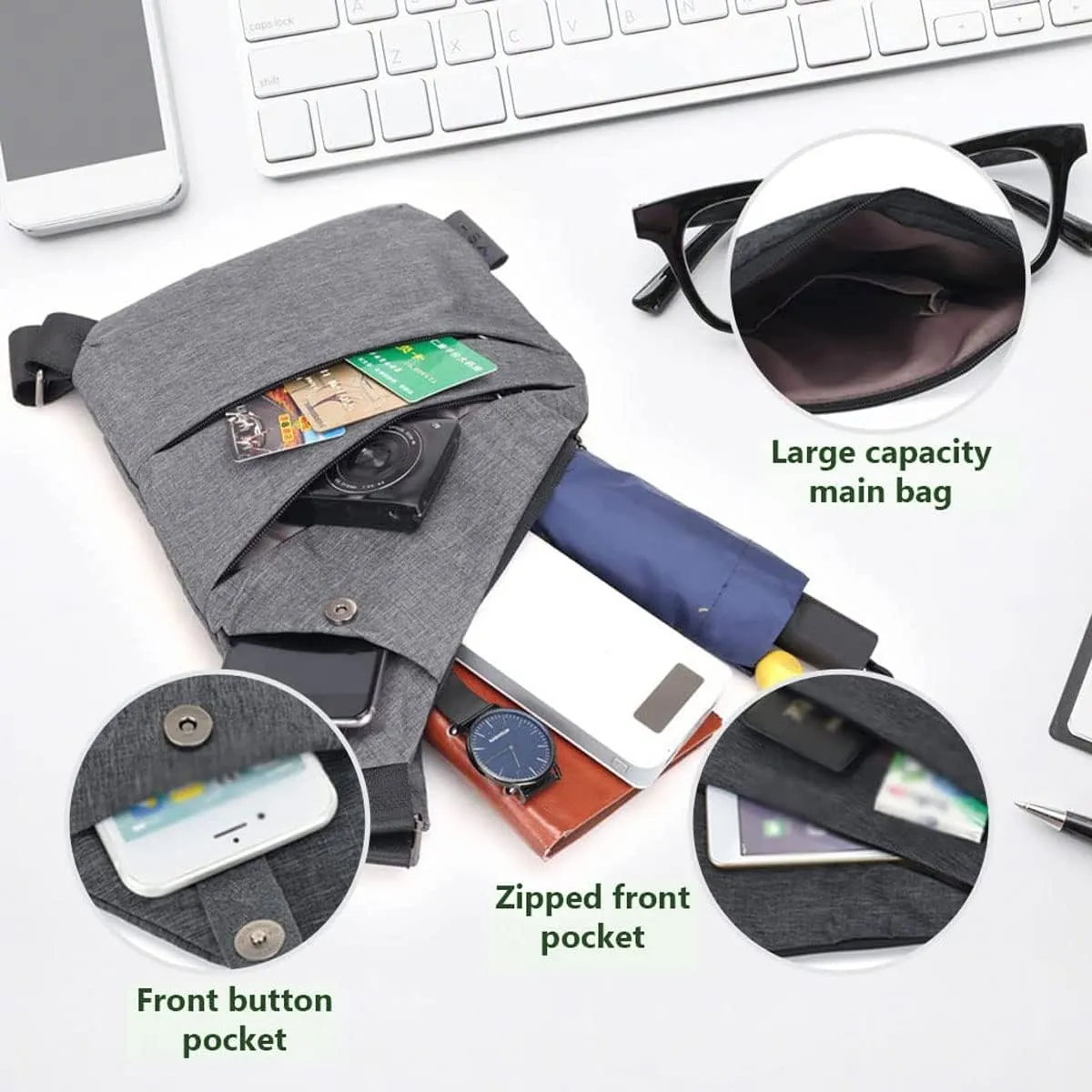 Anti Theft Crossbody Bags for Women, 2025 New Anti-Theft Travel Bag, Shoulder Bag Anti-theft Design for Travel, Sport (Black Green - Right Shoulder)