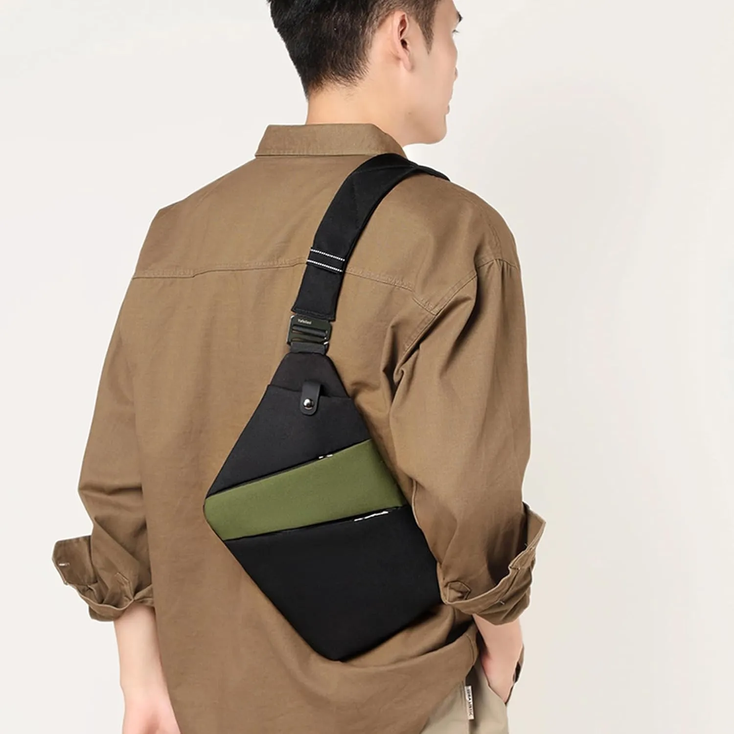 Anti Theft Crossbody Bags for Women, 2025 New Anti-Theft Travel Bag, Shoulder Bag Anti-theft Design for Travel, Sport (Black Green - Right Shoulder)