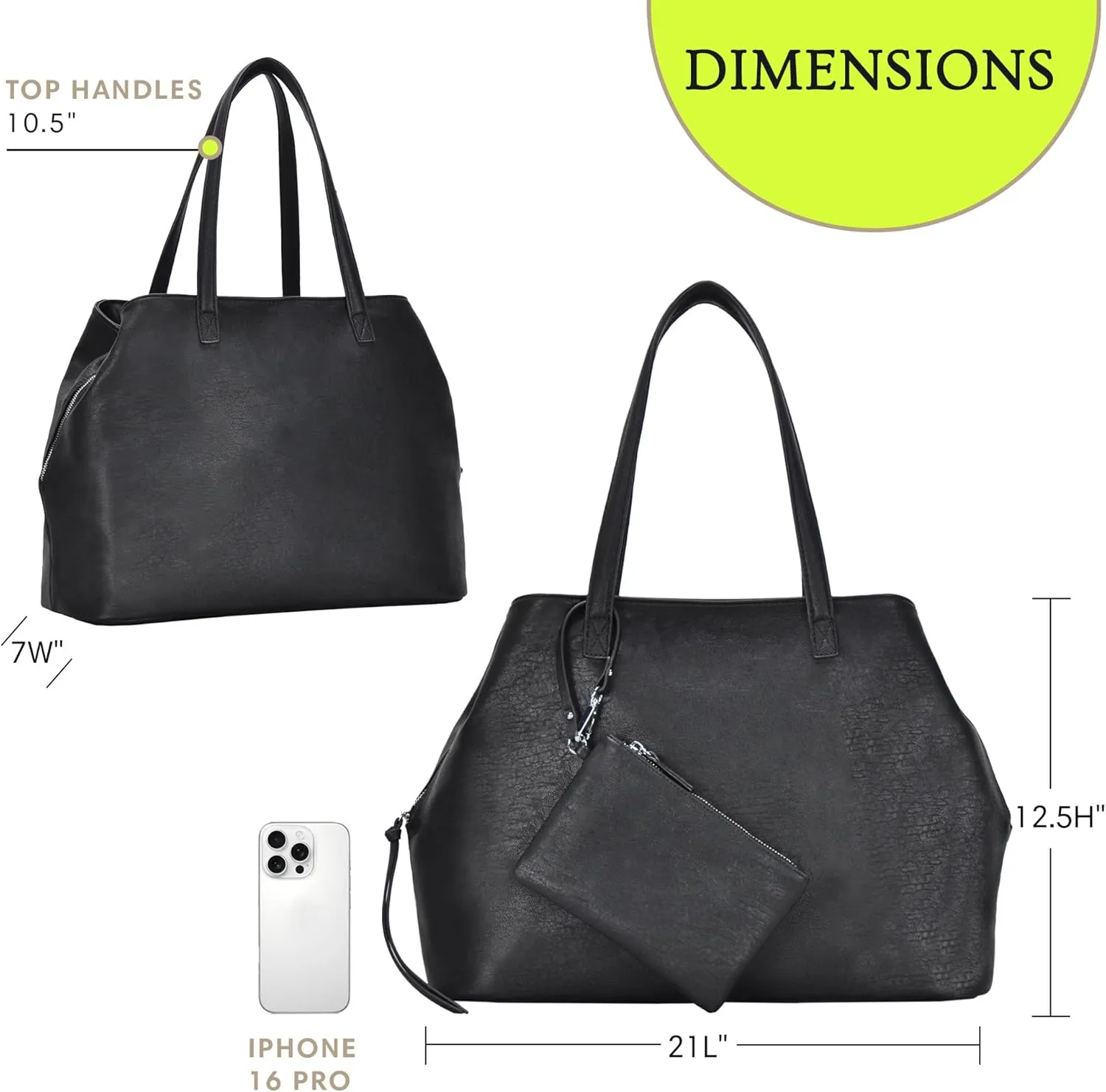 Antik Kraft Erica Tote | Dual Top Handle Tote Bag for Women | Vegan Leather Top-Handle Shoulder Bag