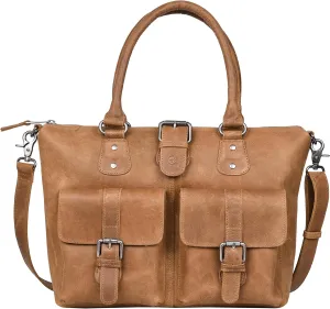 ANTONIO VALERIA Beck Hunter Leather Top Handle Bag for Women