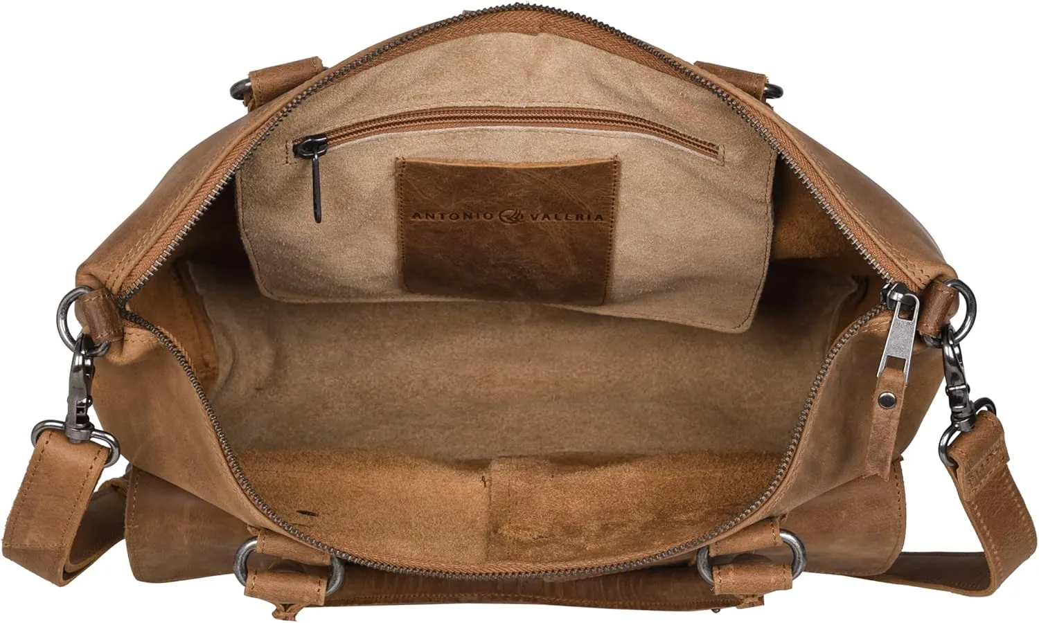 ANTONIO VALERIA Beck Hunter Leather Top Handle Bag for Women