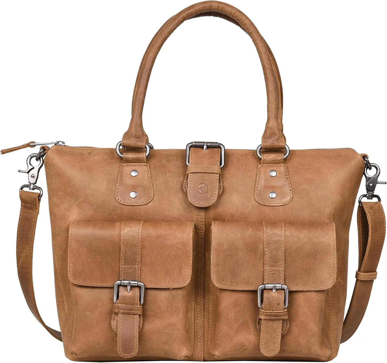 ANTONIO VALERIA Beck Hunter Leather Top Handle Bag for Women