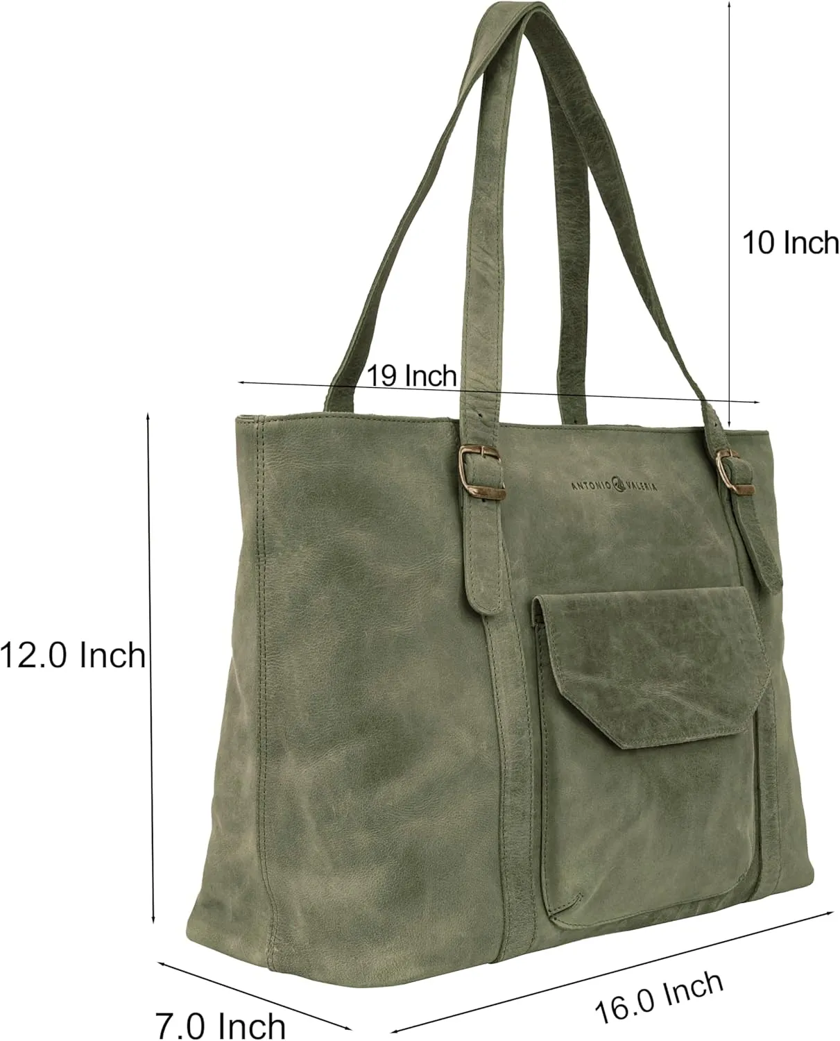 ANTONIO VALERIA Sage Leather Tote/Top Handle Shoulder Bag for Women