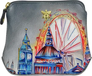 Anuschka Women's Original Genuine Leather Hand-Painted Multipurpose Zip Pouch - Coin Purse with Top Zip Closure