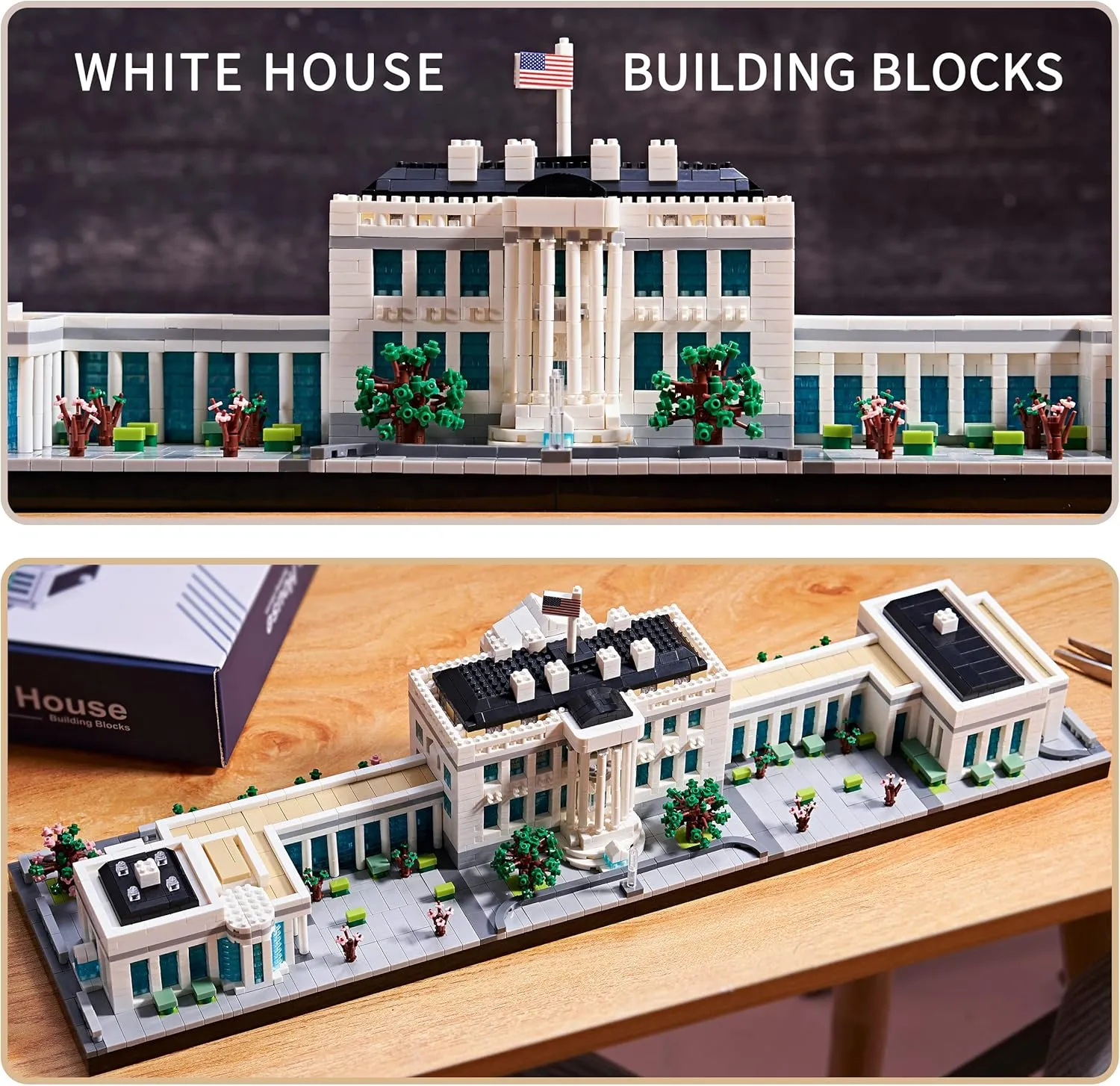 Architecture Series Mini Bricks for Adults and Teens,US Capital White House Construction Set,Micro Blocks Set,3520 PCS,Landmark Model