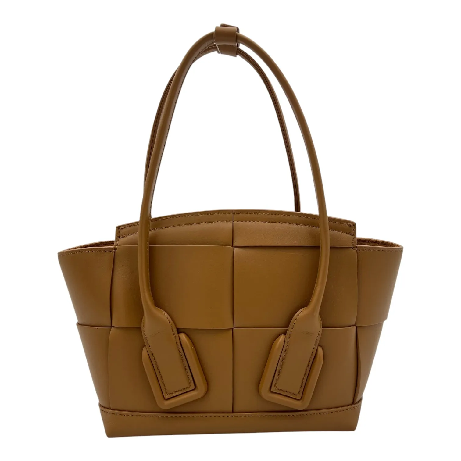 Arco Mini Brown Top Handle Bag in Lambskin, Gold hardware