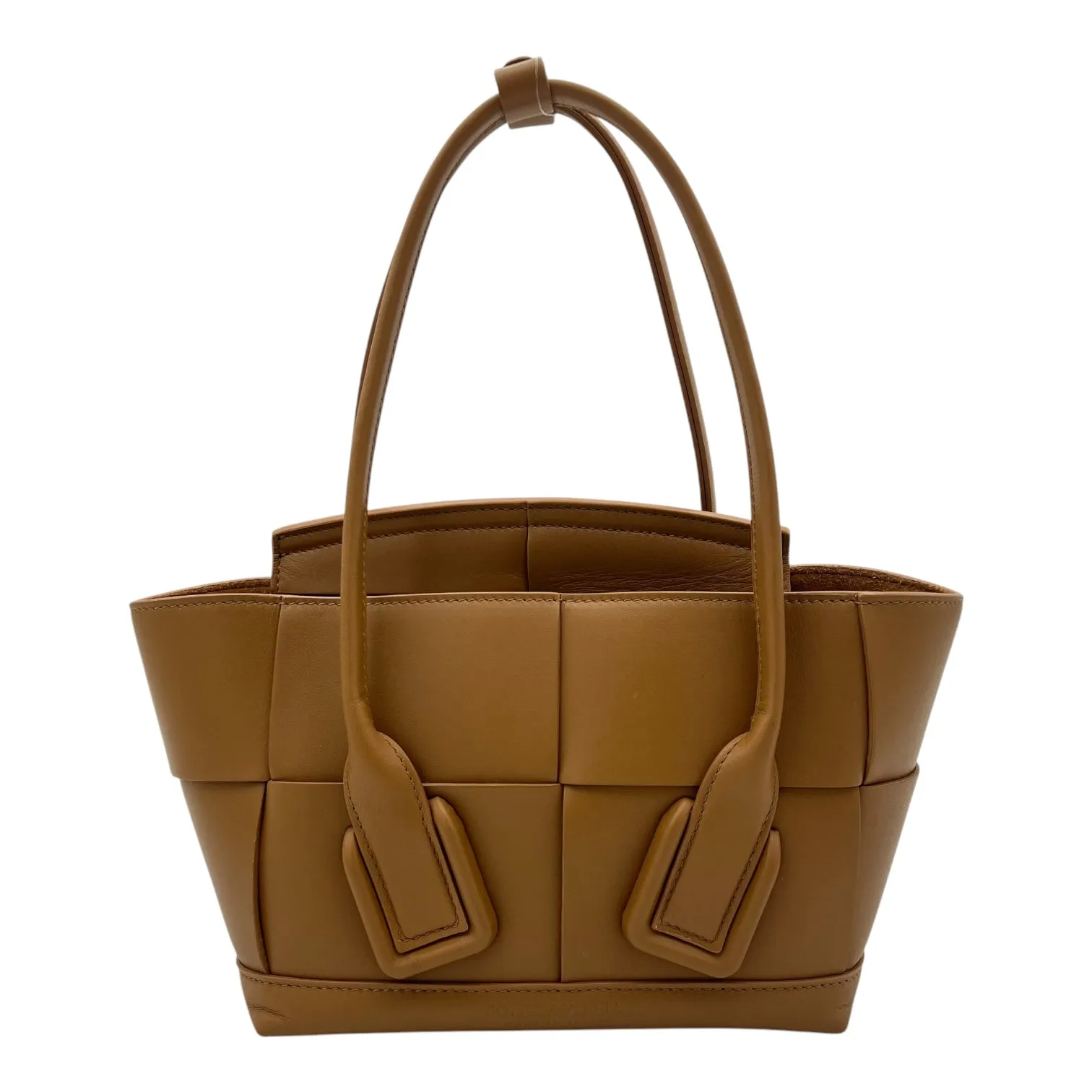 Arco Mini Brown Top Handle Bag in Lambskin, Gold hardware