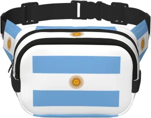 Argentine flag print Large Fanny Packs for Women Cute Cross Body Waist Bag Fashionable Fanny Pack