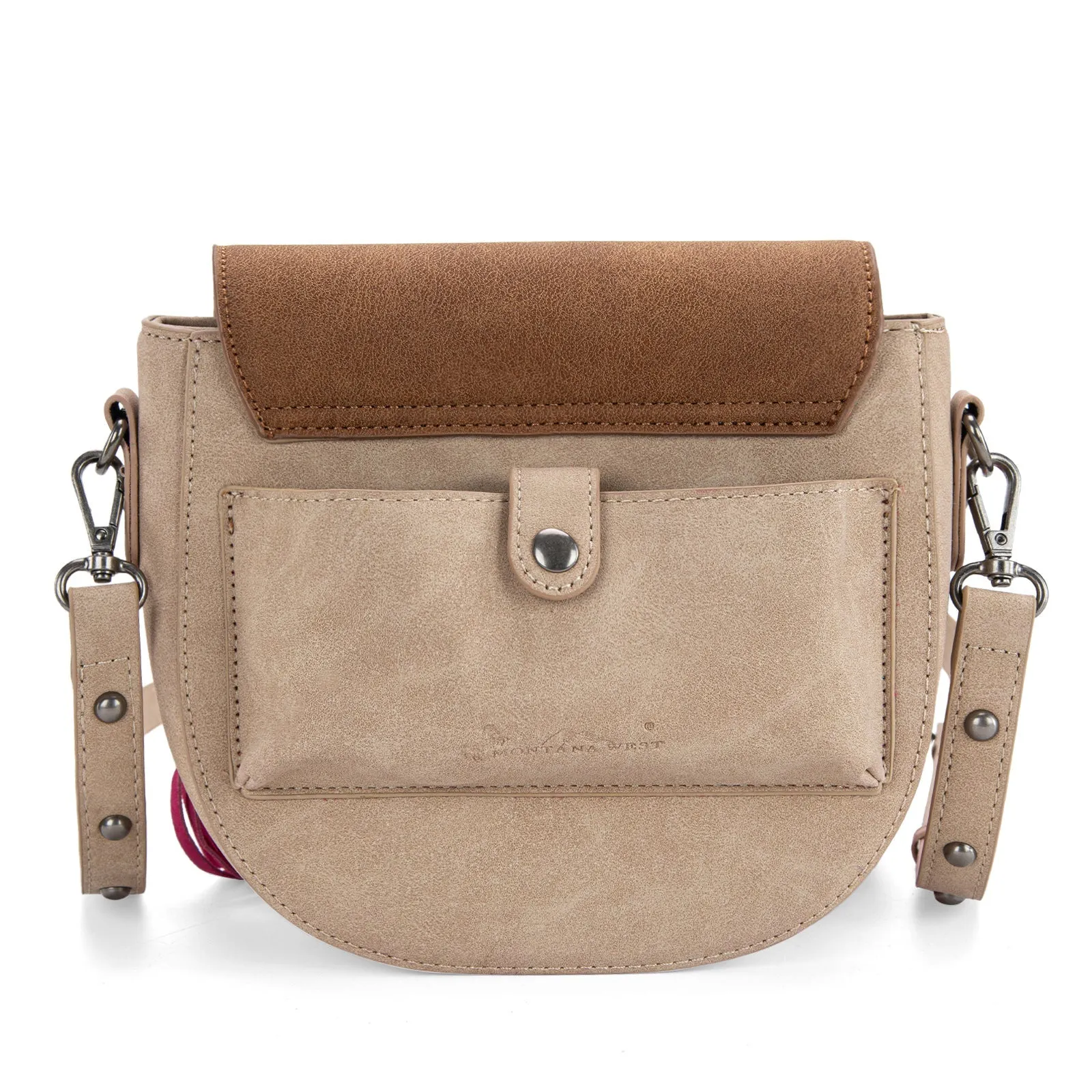 Arizona - Embroidered Fringe Crossbody (Brown)