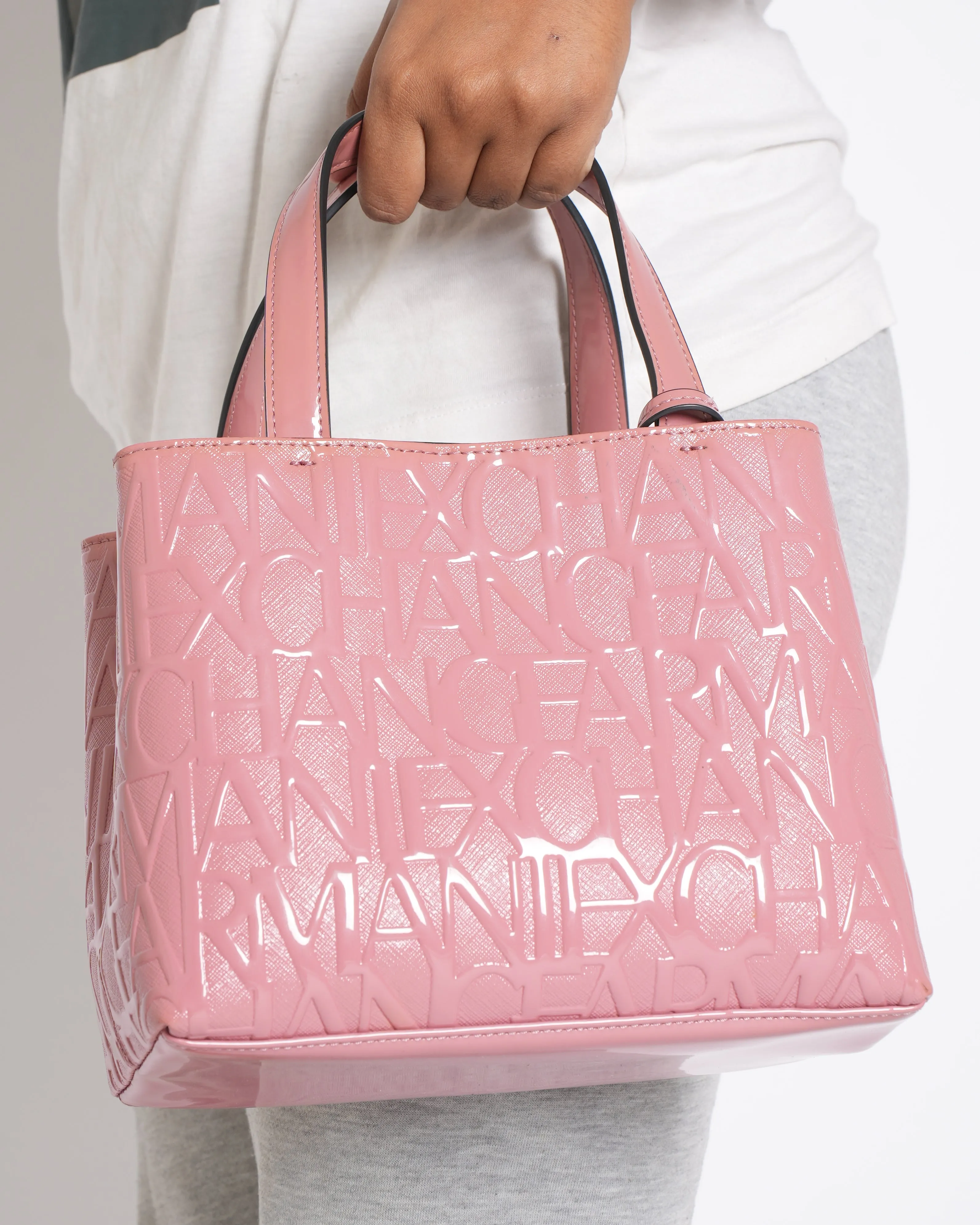 Armani Exchange Logo Embossed Monogram Bag
