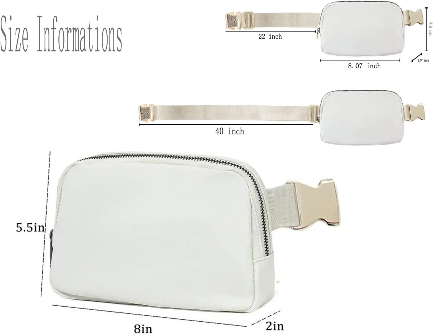 Athletica Everywhere Fleece Belt Bag,Crossbody Bag Fanny Pack for Women,Cute Mini Everywhere Bum Hip Waist Pack,Gold Buckle Dupes
