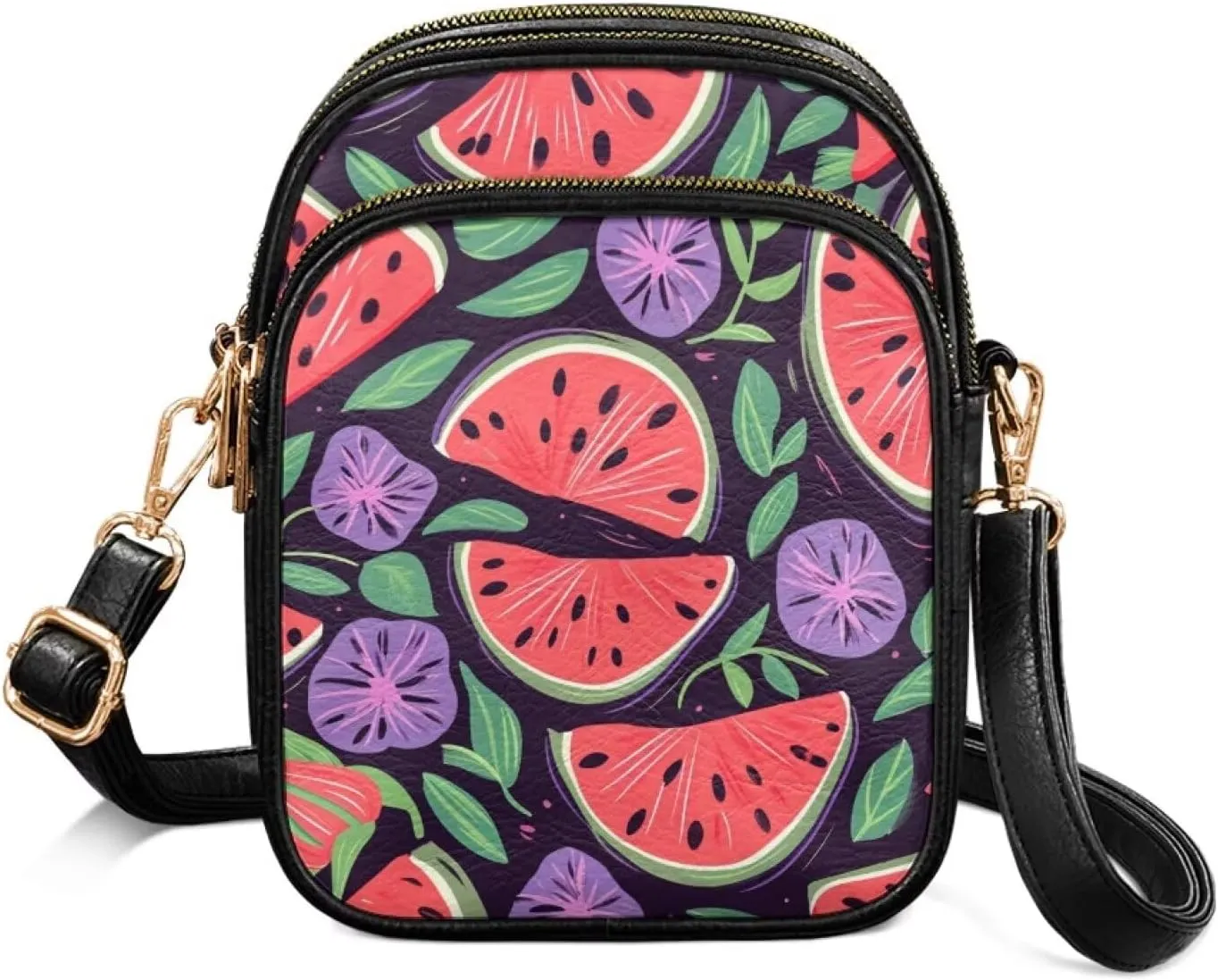 Attractive Print Womens Crossbody Bag with Strap Pockets Zipper for Travel Everyday Use