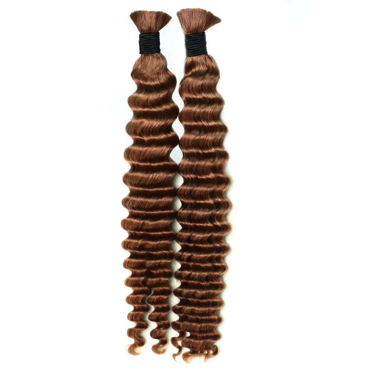 Auburn Brown Deep Wave Bulk Human Hair For Braiding