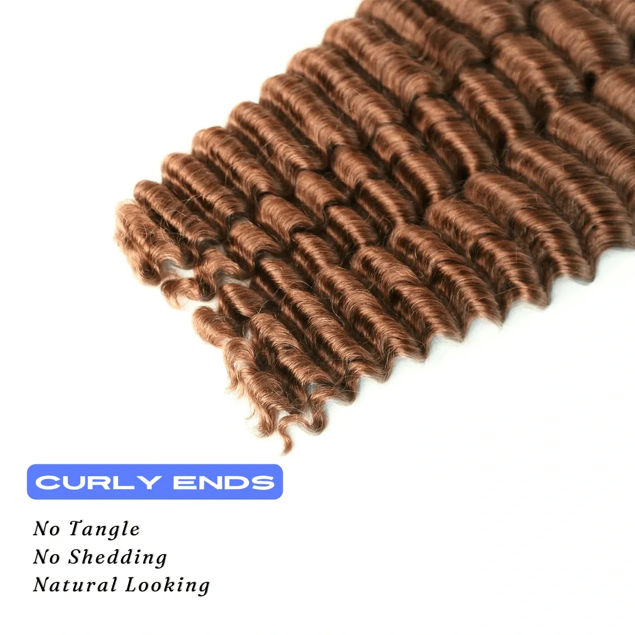 Auburn Brown Deep Wave Bulk Human Hair For Braiding