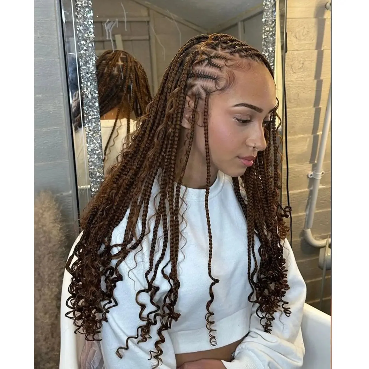 Auburn Brown Deep Wave Bulk Human Hair For Braiding