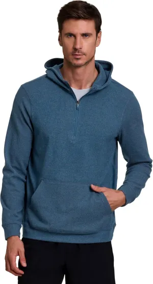 Avalanche Men's Hoodie, Lightweight Corduroy 1/4 Zip Sweatshirt for Men Partial Zip Long Sleeve Top for Hiking with Pocket