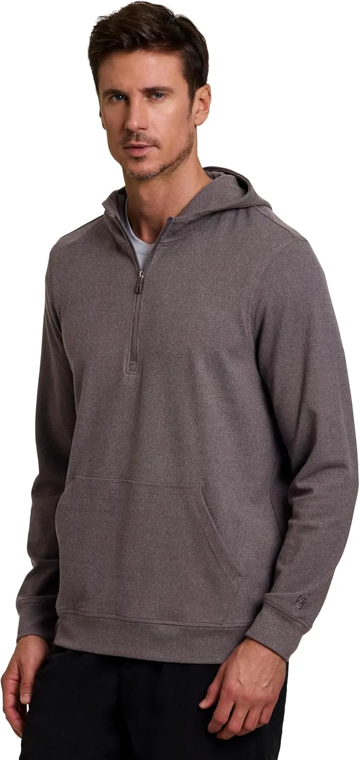 Avalanche Men's Hoodie, Lightweight Corduroy 1/4 Zip Sweatshirt for Men Partial Zip Long Sleeve Top for Hiking with Pocket