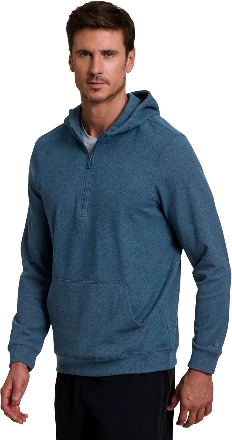 Avalanche Men's Hoodie, Lightweight Corduroy 1/4 Zip Sweatshirt for Men Partial Zip Long Sleeve Top for Hiking with Pocket