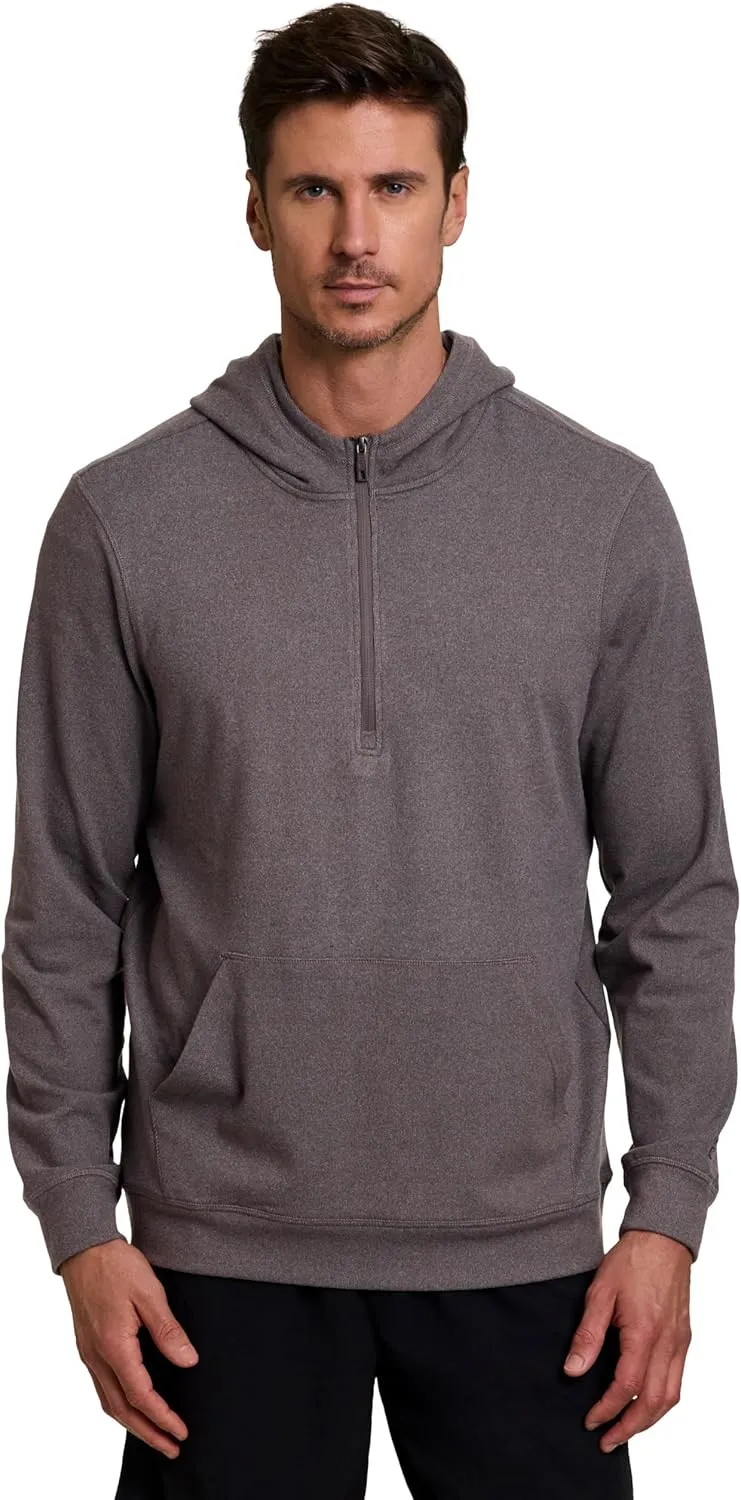 Avalanche Men's Hoodie, Lightweight Corduroy 1/4 Zip Sweatshirt for Men Partial Zip Long Sleeve Top for Hiking with Pocket