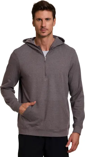 Avalanche Men's Hoodie, Lightweight Corduroy 1/4 Zip Sweatshirt for Men Partial Zip Long Sleeve Top for Hiking with Pocket