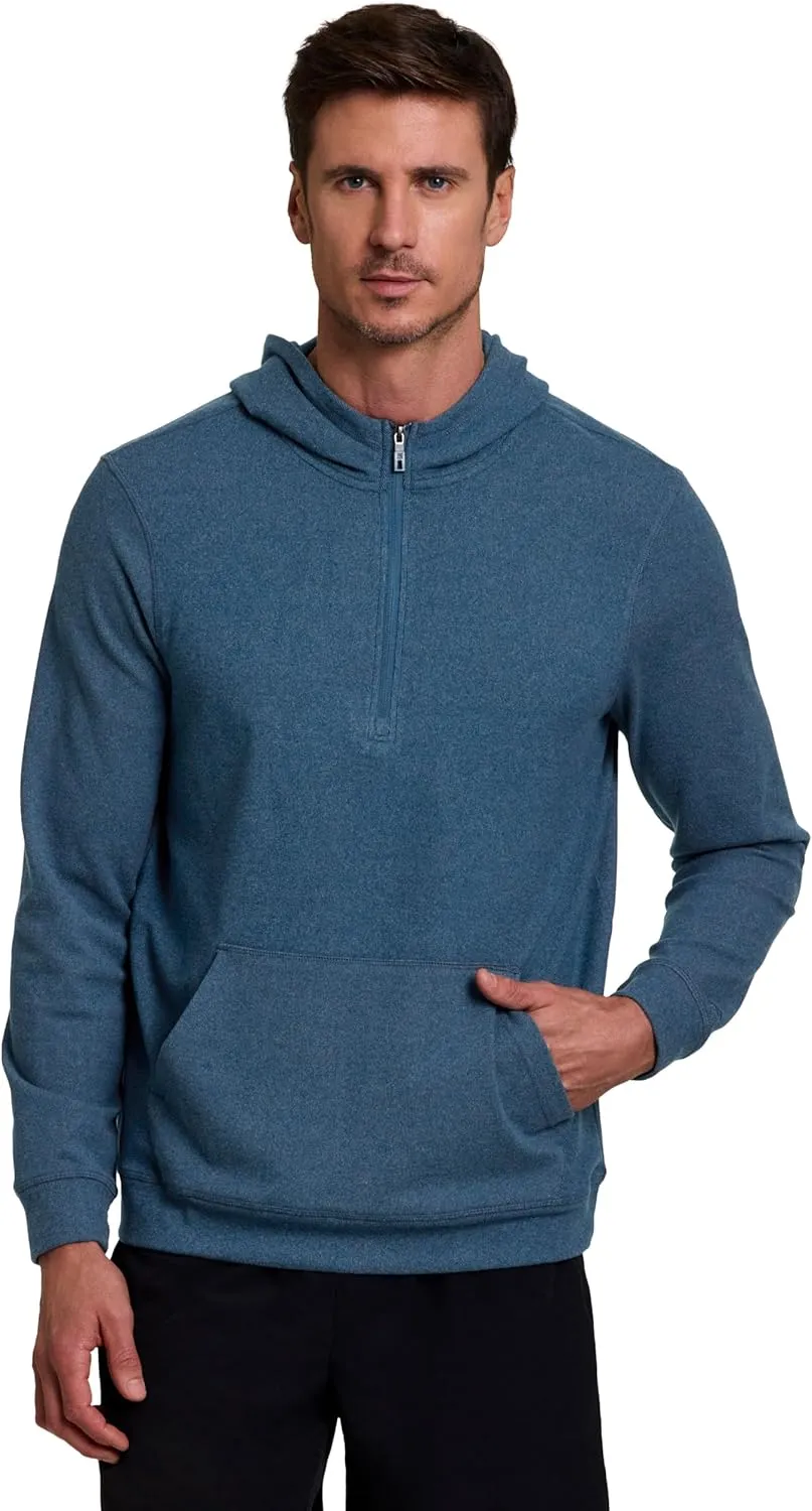 Avalanche Men's Hoodie, Lightweight Corduroy 1/4 Zip Sweatshirt for Men Partial Zip Long Sleeve Top for Hiking with Pocket