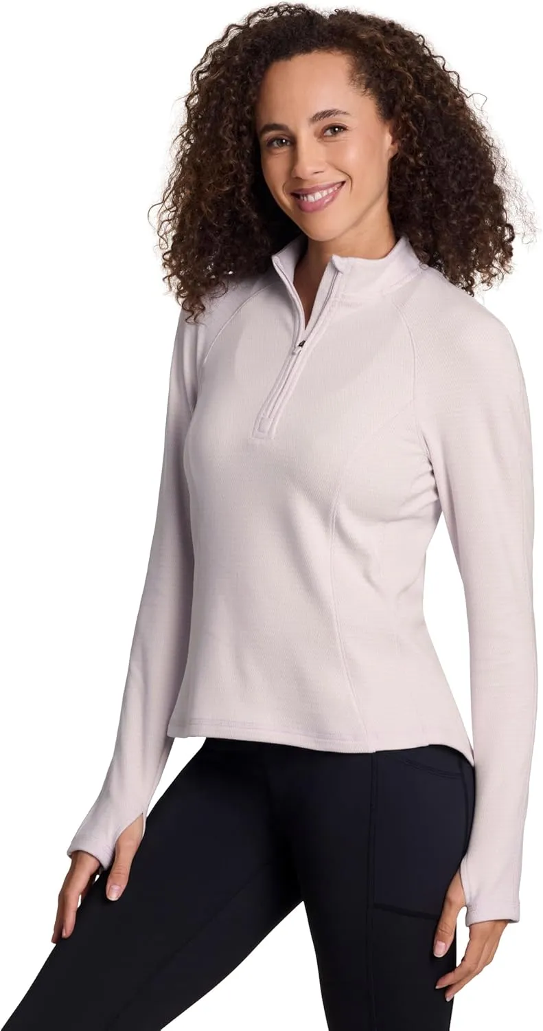 Avalanche Women's 1/4 Zip Pullover, Lightweight Hiking Partial Zip Mock Neck Top
