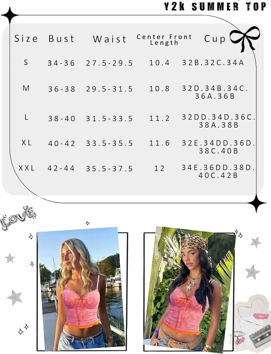 Avidlove Lace Camisole for Women Spaghetti Strap Lace Top Sexy Y2k Tank Top Cute Going Out Tops