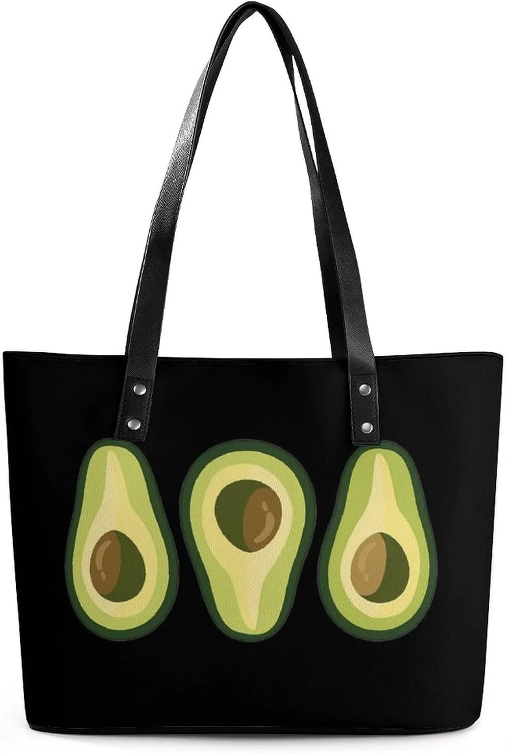 Avocado Slices Women's Tote Shoulder Bag Handbag Top Handle Leather 29 * 34 * 14cm