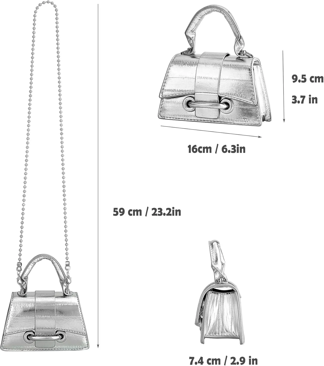Ayliss Mini Crossbody Handbag Women's Purse Clutch Cute Mini Trendy Bag Top Handle PU Leather Shoulder Bag
