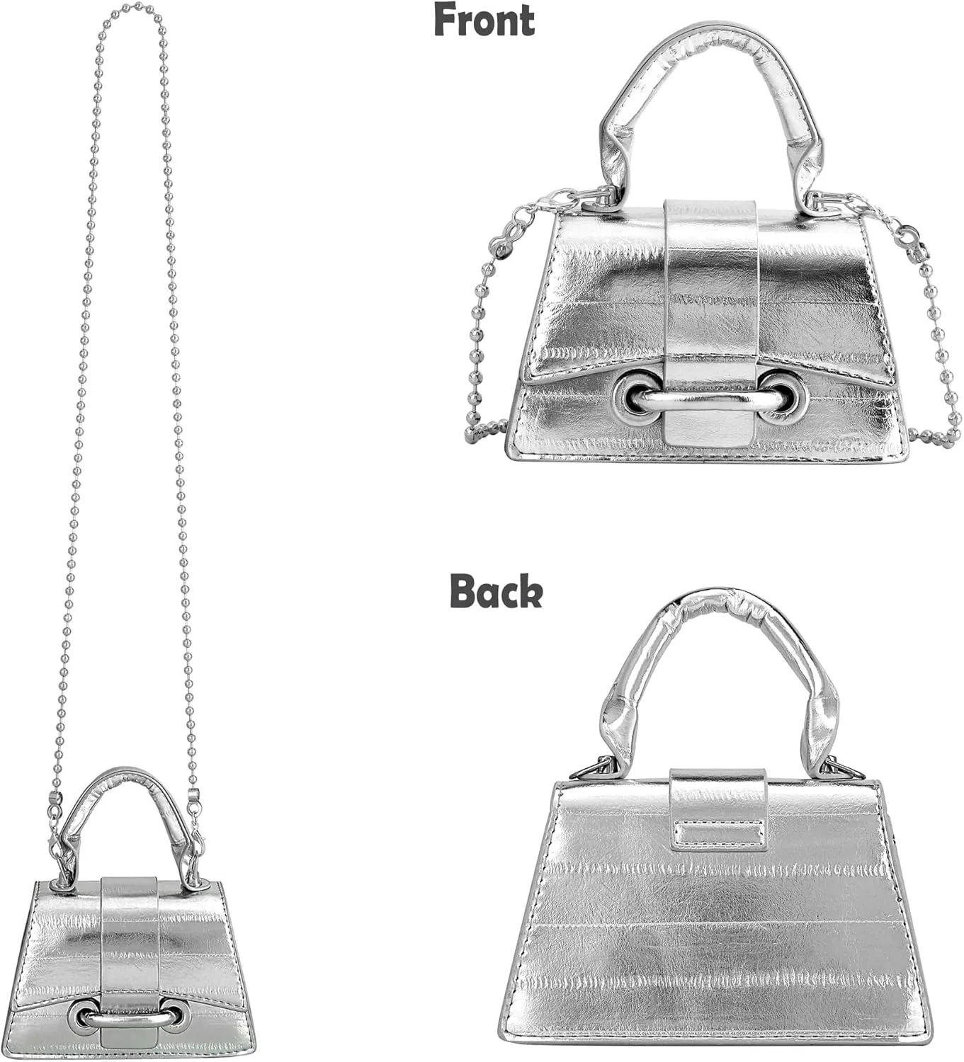 Ayliss Mini Crossbody Handbag Women's Purse Clutch Cute Mini Trendy Bag Top Handle PU Leather Shoulder Bag