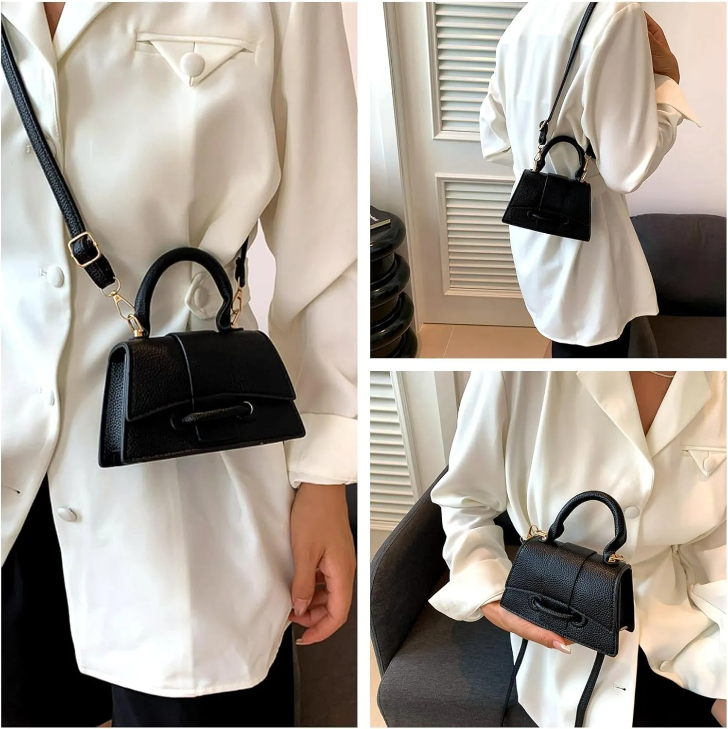 Ayliss Mini Crossbody Handbag Women's Purse Clutch Cute Mini Trendy Bag Top Handle PU Leather Shoulder Bag