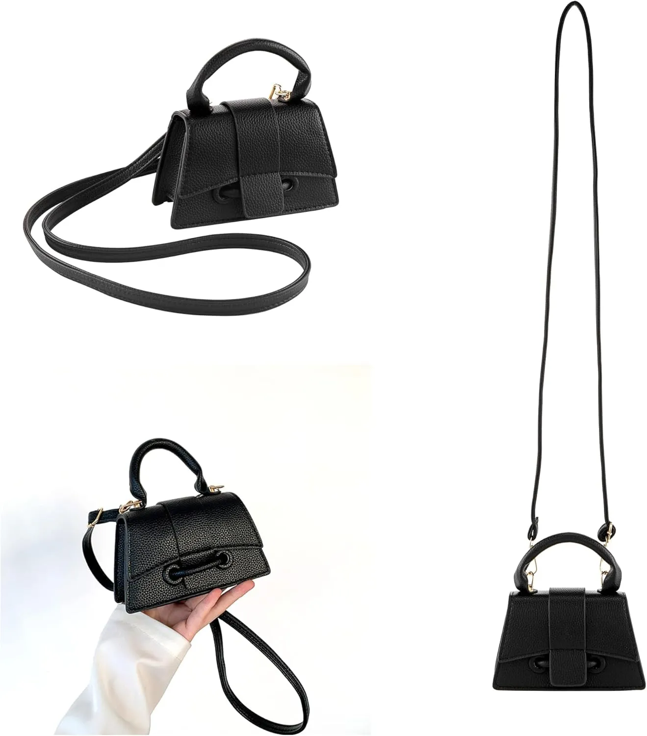 Ayliss Mini Crossbody Handbag Women's Purse Clutch Cute Mini Trendy Bag Top Handle PU Leather Shoulder Bag