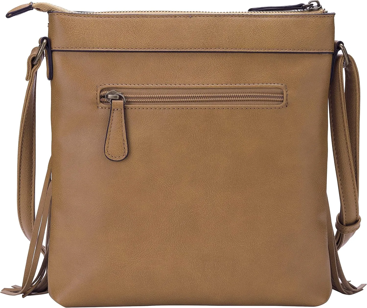 B BRENTANO Vegan Fringed Crossbody Bag with Studs
