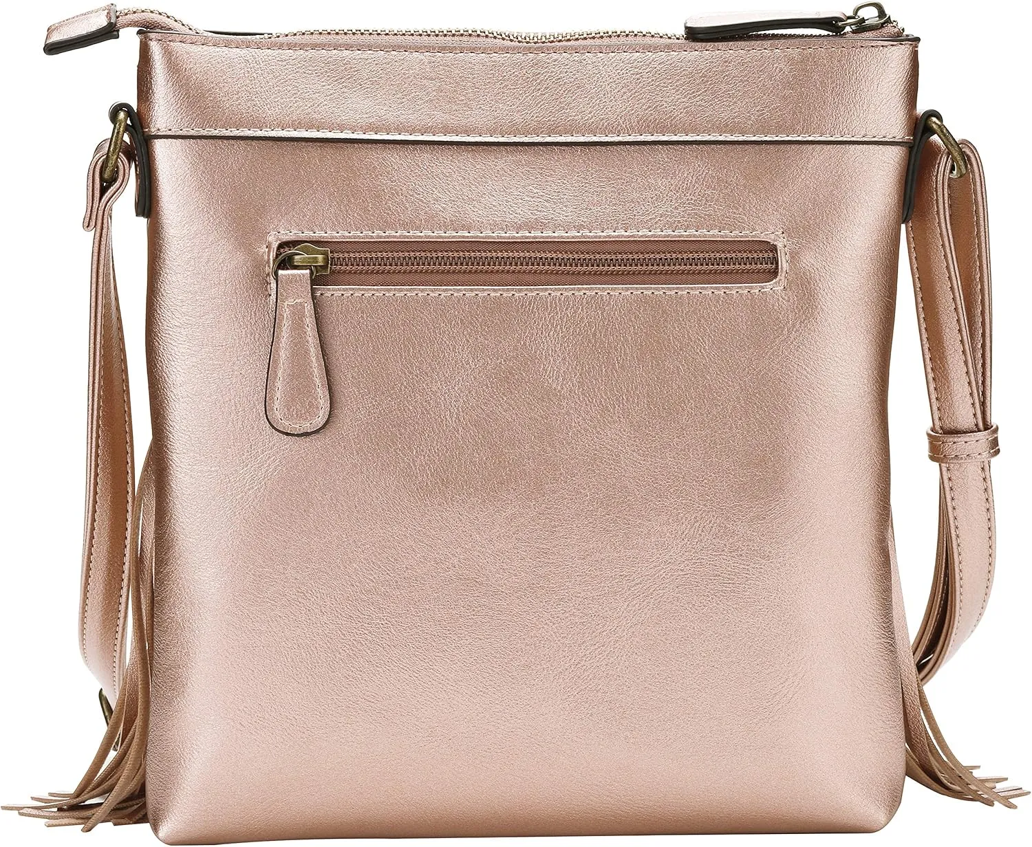 B BRENTANO Vegan Fringed Crossbody Bag with Studs