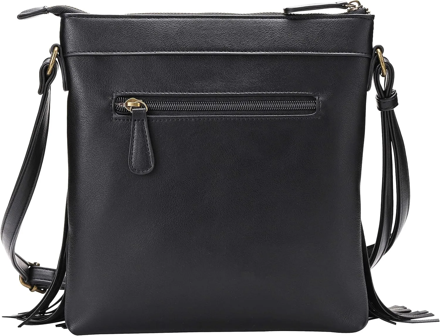 B BRENTANO Vegan Fringed Crossbody Bag with Studs