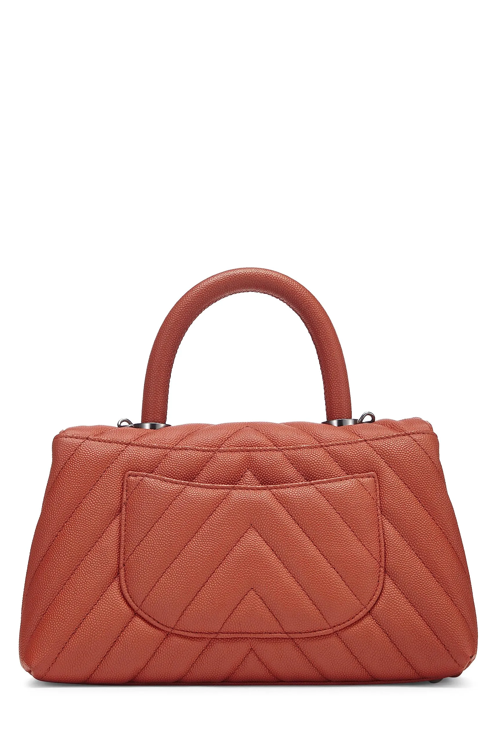  Bag Small, Chevron Caviar Orange Handle Chanel, Artistic flair Coco Orange Privacy-focused