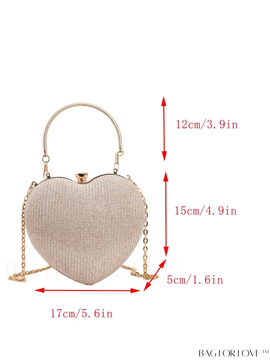 BagForLove - 2023 Summer New Design Rhinestone Heart Shaped Shoulder/Crossbody Bag - Fashionably Versatile
