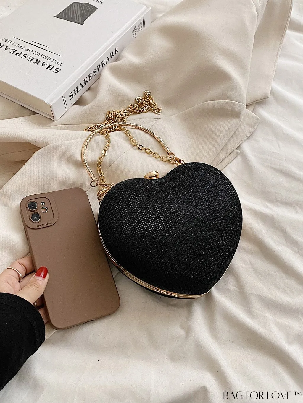 BagForLove - 2023 Summer New Design Rhinestone Heart Shaped Shoulder/Crossbody Bag - Fashionably Versatile